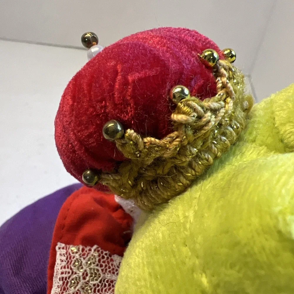 Plush Green Frog Prince Charming Stuffed Animal Toy Crown Cape Collar 7